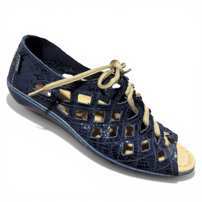 Romulo Sandalia Cuero Azul Mujer Ref 8202